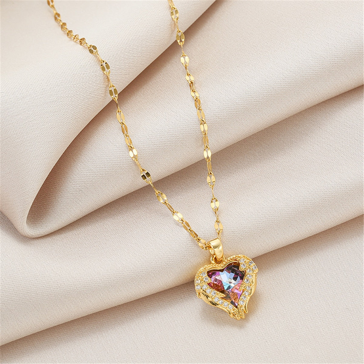 Ocean Heart Crystal Necklace